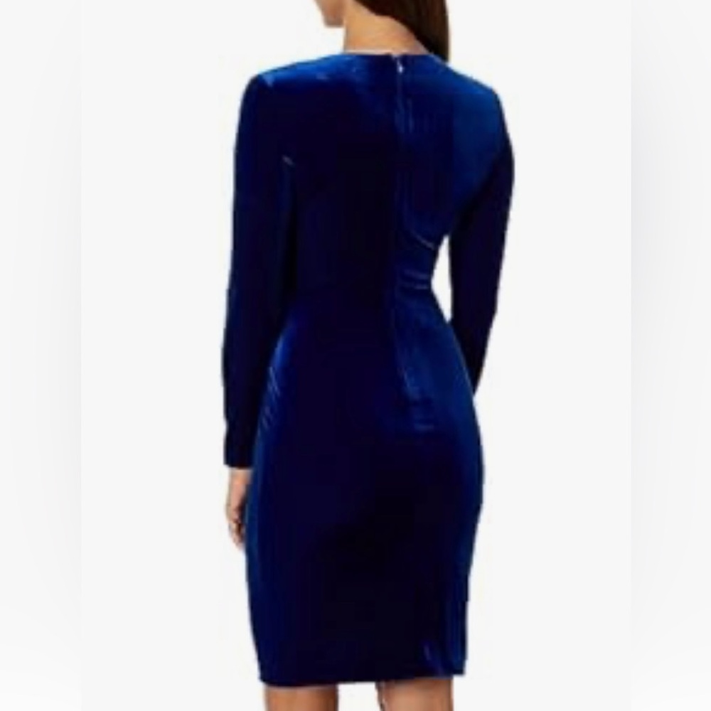 Calvin Klein Velvet V-Neck Dress - Picture 3 of 6